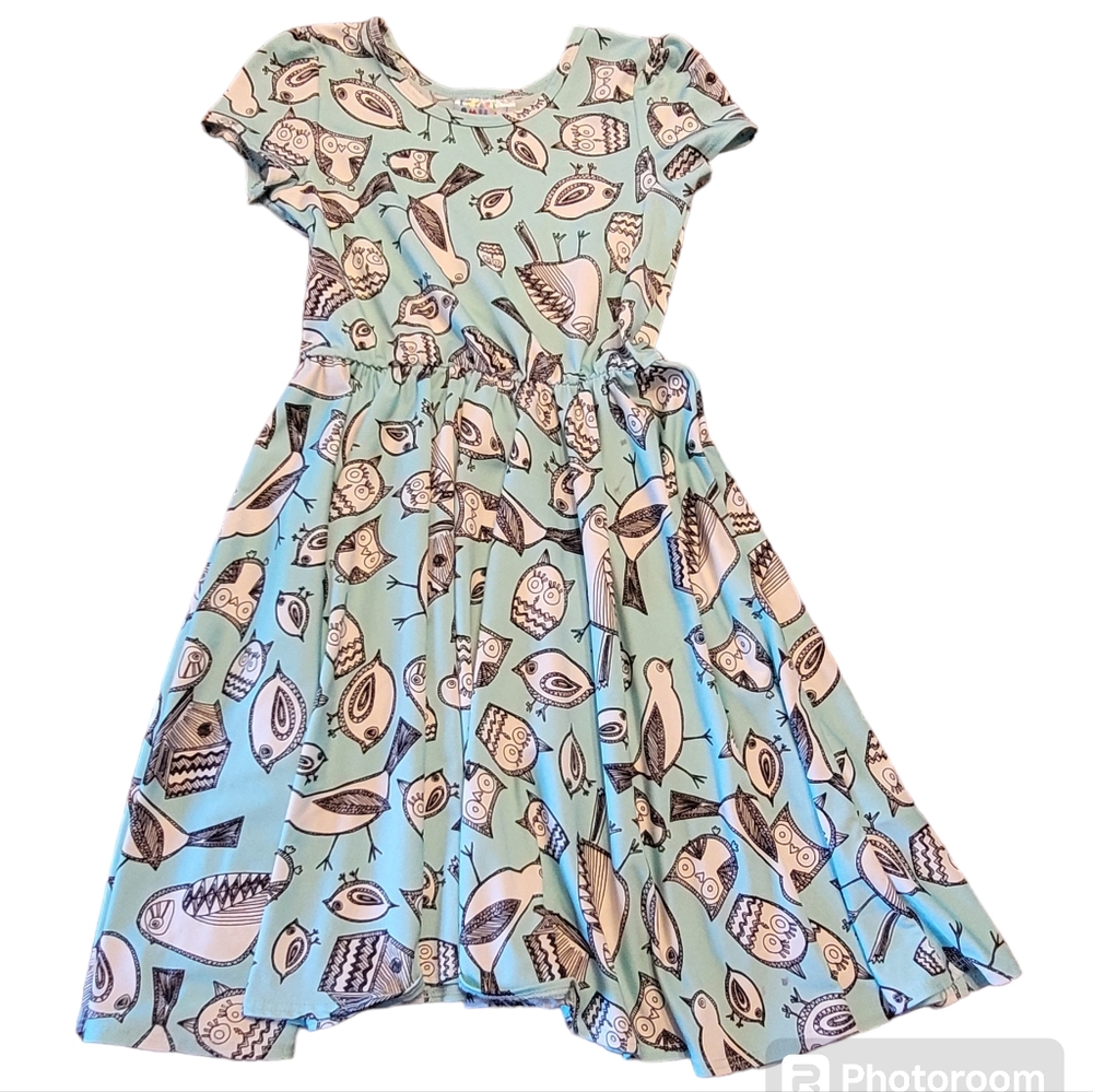 Dot Dot Smile Sketched Owls and Birds Cap Dress